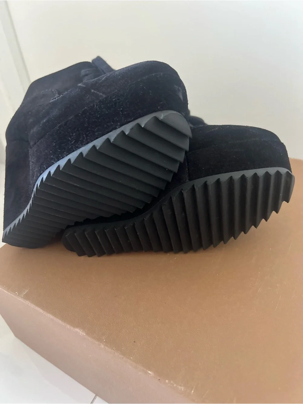 Black Suede Platform Ankle‎ Boots